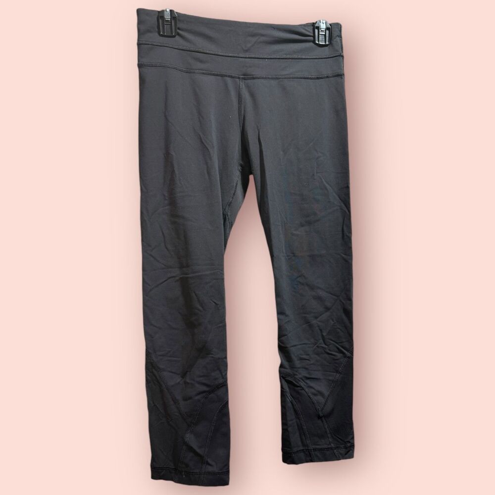 Lululemon Run: Inspire Crop II Block-It Pocket Solid Black Sz 6